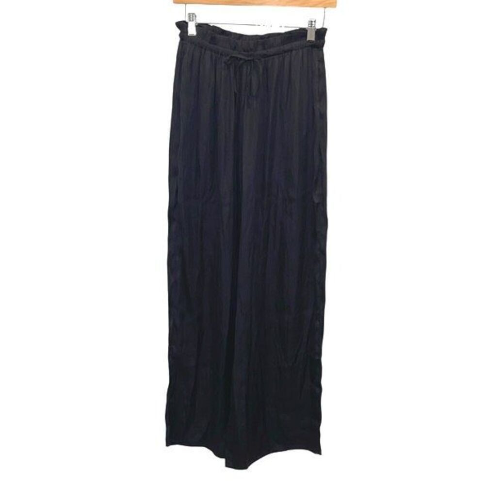Wasabi + Mint Womens‎ Pull-On Drawstring Wide Leg Pants Black Size Medium NWT